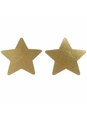 Gold Dot Star Nipple Pasties Black Festival Rave Adhesive Covers